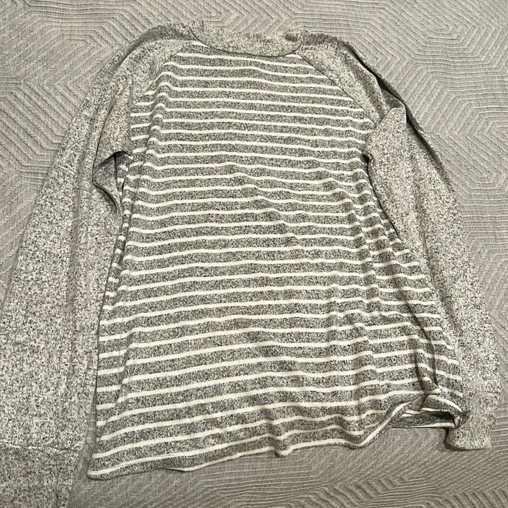Grey and white sweater